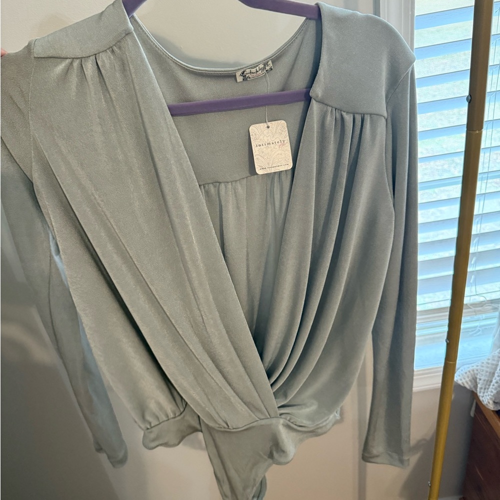 Free People silver body suit size large